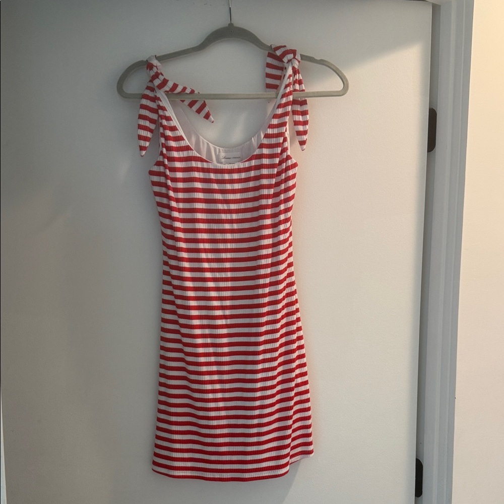 Lovers + Friends Red and White Striped Dress
